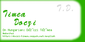 timea doczi business card